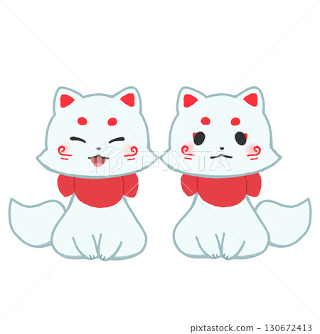 Two White Foxes 130672413