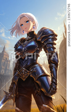 [Fantasy] Knight Female Character Illustration (AI-Generated Image) 130672746
