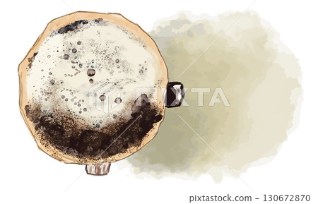 咖啡從咖啡濾網中滴落的插圖 咖啡從咖啡濾網中滴落的插圖 130672870