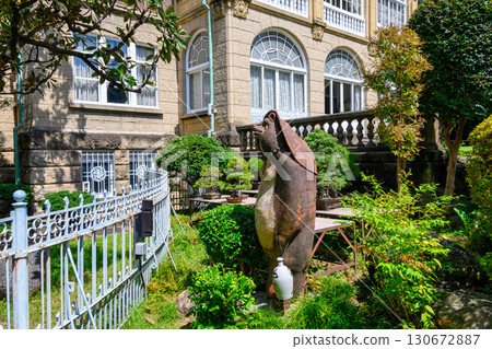Tokyo, Bunkyo Ward, Otowa, Hatoyama Kaikan, Western-style building, courtyard view 130672887