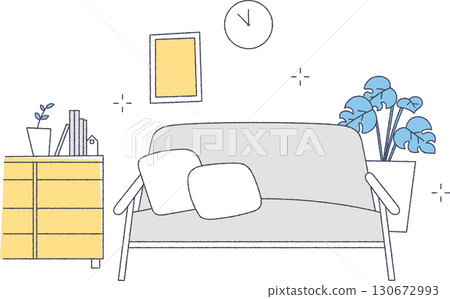 簡單的客廳插畫 130672993