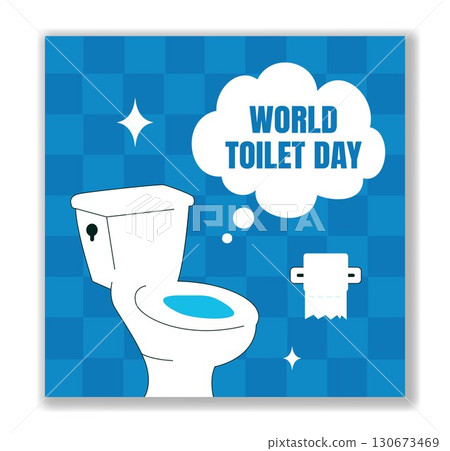 Flat Cartoon Hand Drawn Background Illustration for World Toilet Day Templates and Design 130673469
