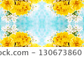 Yellow and white floral pattern image material 130673860