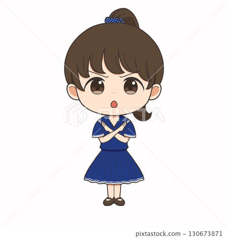 圖標/女孩/表情差異-憤怒 130673871