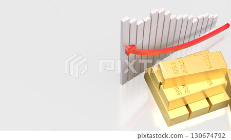 The Gold Bar for Business concept 3d Rendering. 130674792