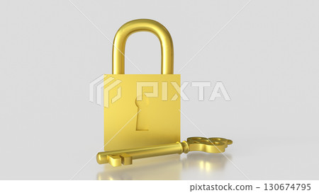 The Golden Key for security concept 3d Rendering. 130674795