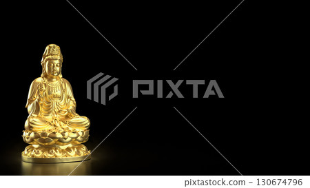 The Guan Yin sculpture for religion concept 3d Rendering. The Guan Yin sculpture for religion concept 3d Rendering. 130674796