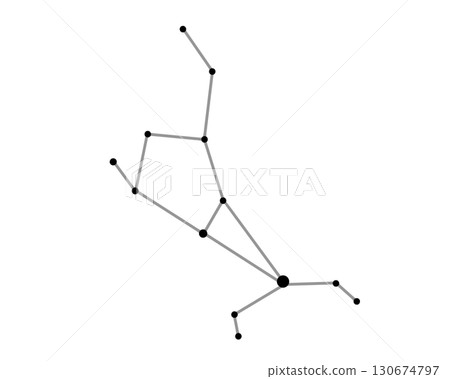 Monochrome illustration of the constellation lines of Boötes 130674797