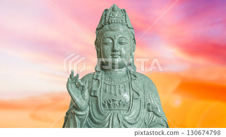 The Guan Yin sculpture for religion concept 3d Rendering. The Guan Yin sculpture for religion concept 3d Rendering. 130674798