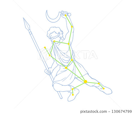 Illustration of the constellation Boötes (with people) 130674799