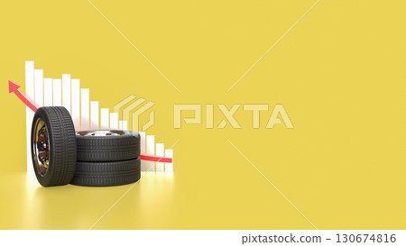 The Tire for Auto mobile or garage concept 3d Rendering. 130674816
