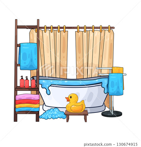 illustration of bathroom illustration of bathroom 130674915
