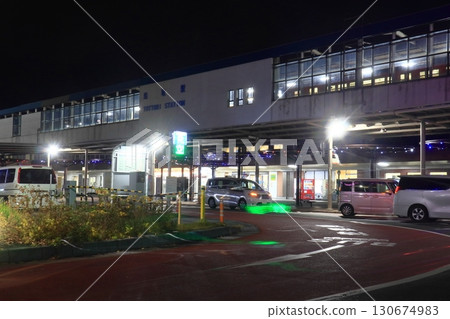 Tottori Station (South Exit) at night 130674983