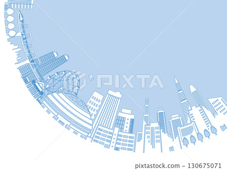 Cityscape silhouette illustration. Big city image illustration. Cityscape silhouette illustration. Big city image illustration. 130675071
