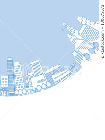 城市景觀剪影插圖。大城市圖像插圖。 城市景觀剪影插圖。大城市圖像插圖。 130675072