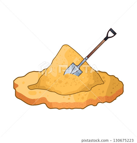 illustration of shovel digging sand illustration of shovel digging sand 130675223