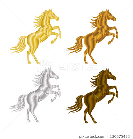 Year of the Horse New Year's Card Material: Wild Horse 130675453