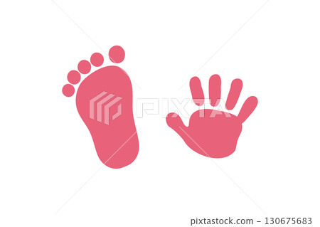 Baby handprint and footprint set 130675683