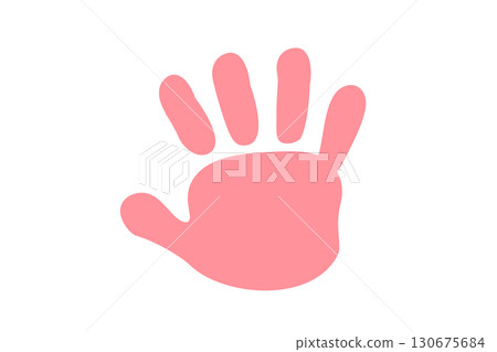 Cute baby handprint illustration 130675684