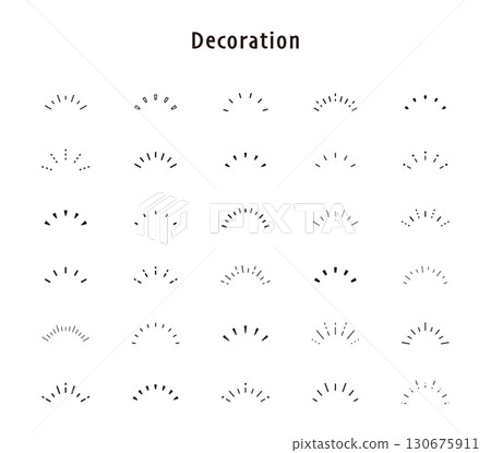 Awareness Accent Sunburst Concentrated Line Semicircle Illustration Vector Set Variation Material Back 130675911