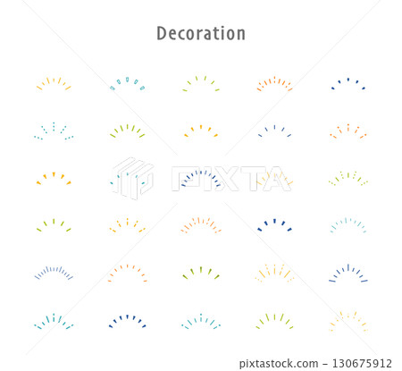 Awareness Accent Sunburst Concentrated Line Semicircle Illustration Vector Set Variation Material Back 130675912