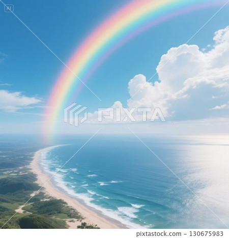海灘上空的巨大彩虹 海灘上空的巨大彩虹 130675983
