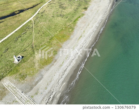 Aerial view of Notsuke Peninsula, Hokkaido 130676079