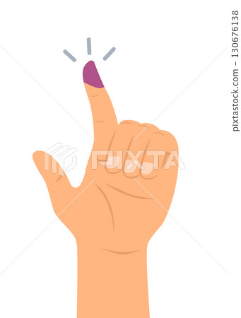 Little finger hand gesture after giving ballot stock illustration 130676138