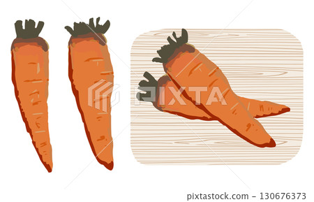 粗略手繪胡蘿蔔材料集 130676373