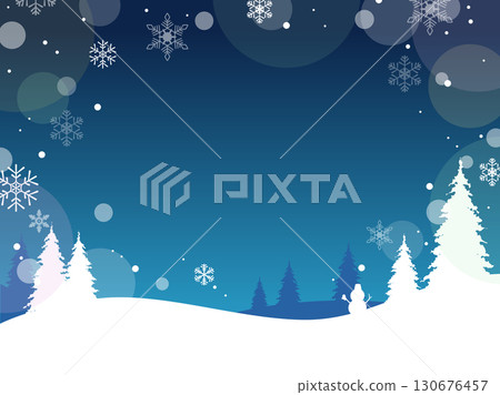 白雪皚皚的森林背景 130676457