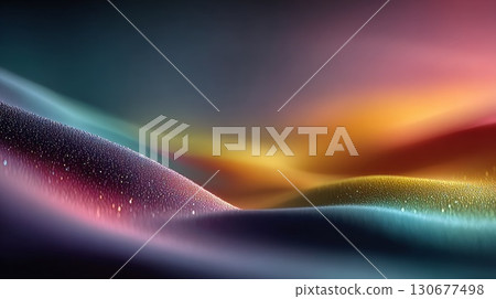 Colorful particles flowing and forming abstract waves 130677498