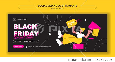 Black Friday Sale Event Digital Cover Hand Drawn Templates Background Illustration Black Friday Sale Event Digital Cover Hand Drawn Templates Background Illustration 130677706