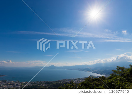 Beppu Bay scenery and blue sky (Beppu City, Oita Prefecture) 130677940