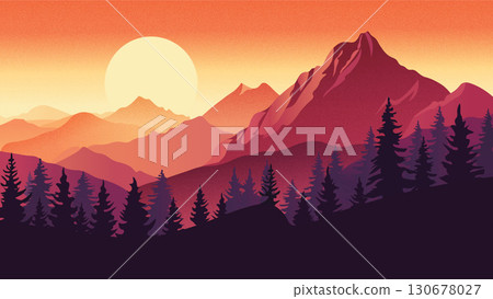 Colorful Sunrise Over Snowy Mountains Colorful Sunrise Over Snowy Mountains 130678027