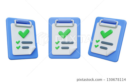 Checklist Approval Clipboard 3D Icon Graphic 130678114