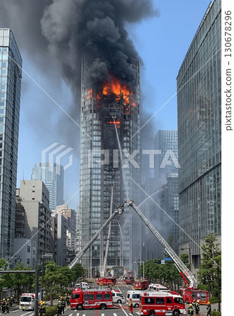 [AI-generated] Skyscraper fire 1515012 130678296