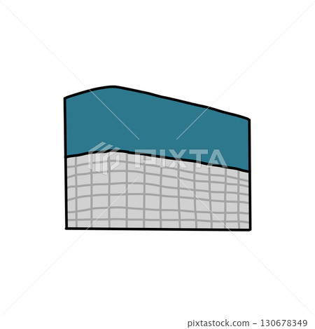 Hand-drawn illustration icon of office building exterior 130678349