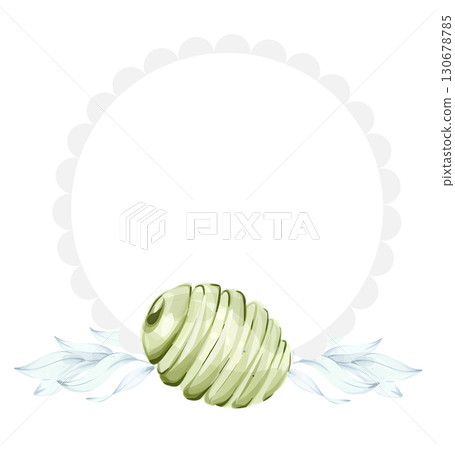 Illustration of olives and olive oil in watercolor style inspired by the beauty of nature and Italian cuisine frame, border, arrangement 130678785