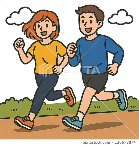 Men and women walking 130678874