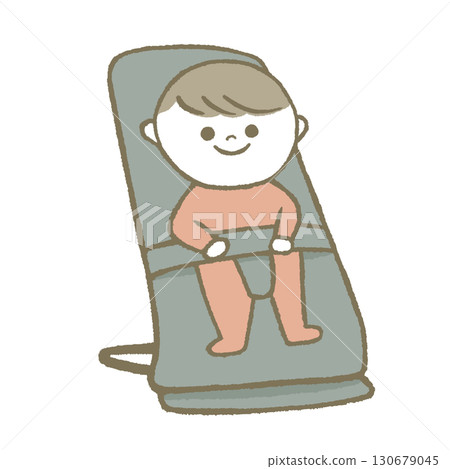Baby riding a bouncer 130679045