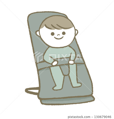 Baby riding a bouncer 130679046