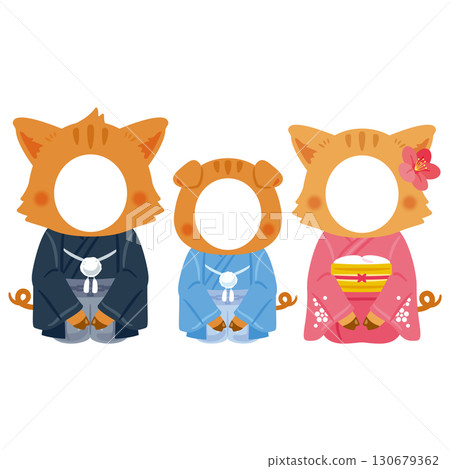 Year of the Pig Characters in Their Finest Appearances Family Photo Frame 130679362