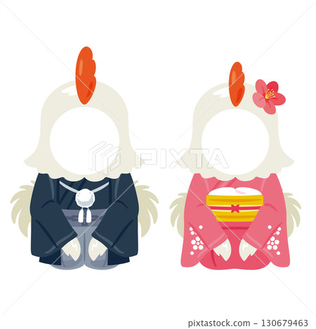 雞年人物服飾，男女，相框 130679463