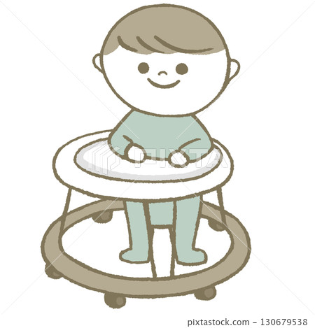 Baby on a walker 130679538