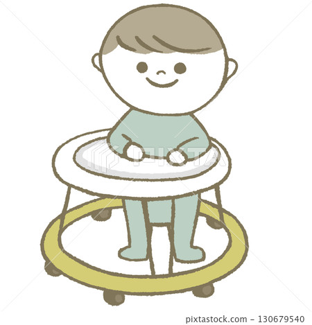 Baby on a walker 130679540