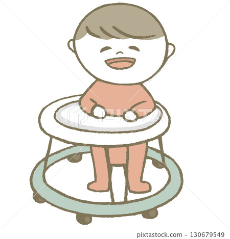 Baby on a walker Baby on a walker 130679549