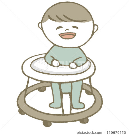 Baby on a walker Baby on a walker 130679550