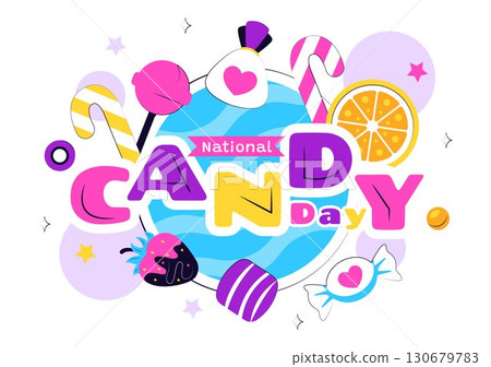 National Candy Day Vector Illustration on November 4, featuring Colorful Candies, Lollipops, and Sweets in a Fun Flat Style Cartoon Background National Candy Day Vector Illustration on November 4, featuring Colorful Candies, Lollipops, and Sweets in a Fun Flat Style Cartoon Background 130679783
