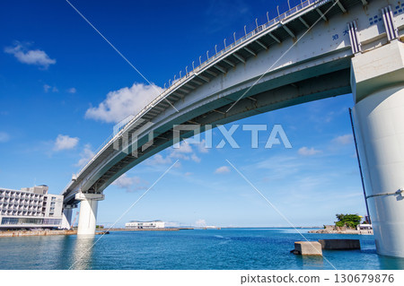 Tomari Bridge at the exit of Naha Tomari Port. Zamami Port, Zamami Island, Kerama Islands, Shimajiri District, Okinawa Prefecture - June 27, 2025 130679876
