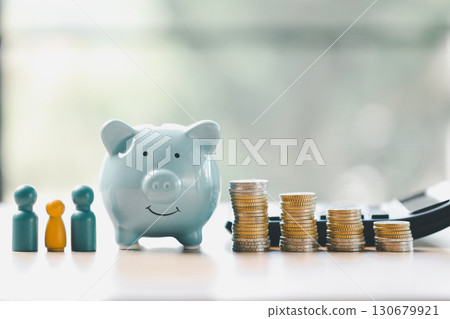 Money box filled with coins, saving cash, banking wisely, making sound investments can build financial wealth, personal finance and overall economy through proper business and currency management. 130679921